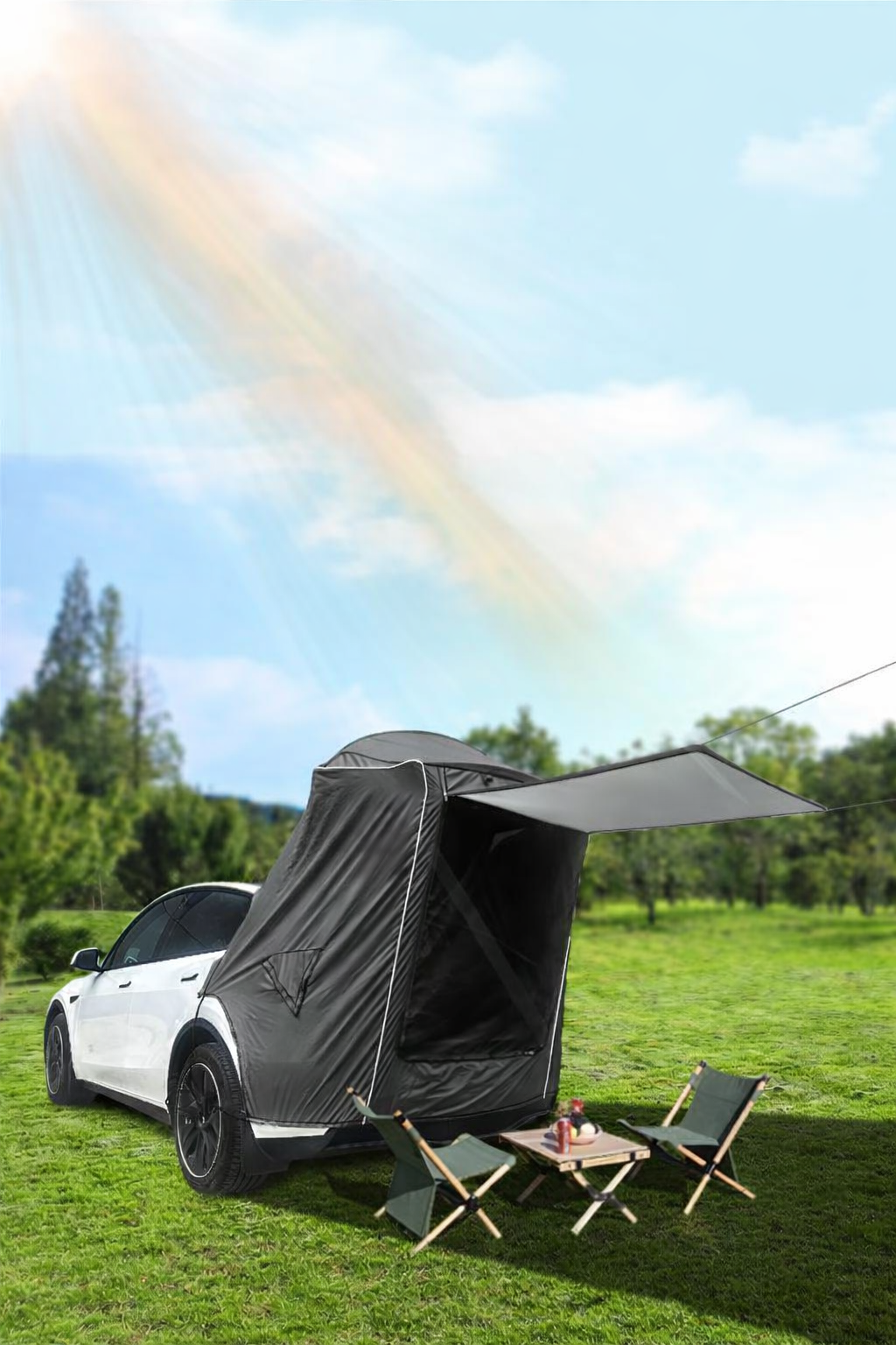 Tesla Model Y Portable Rear Camping Tent with Awning