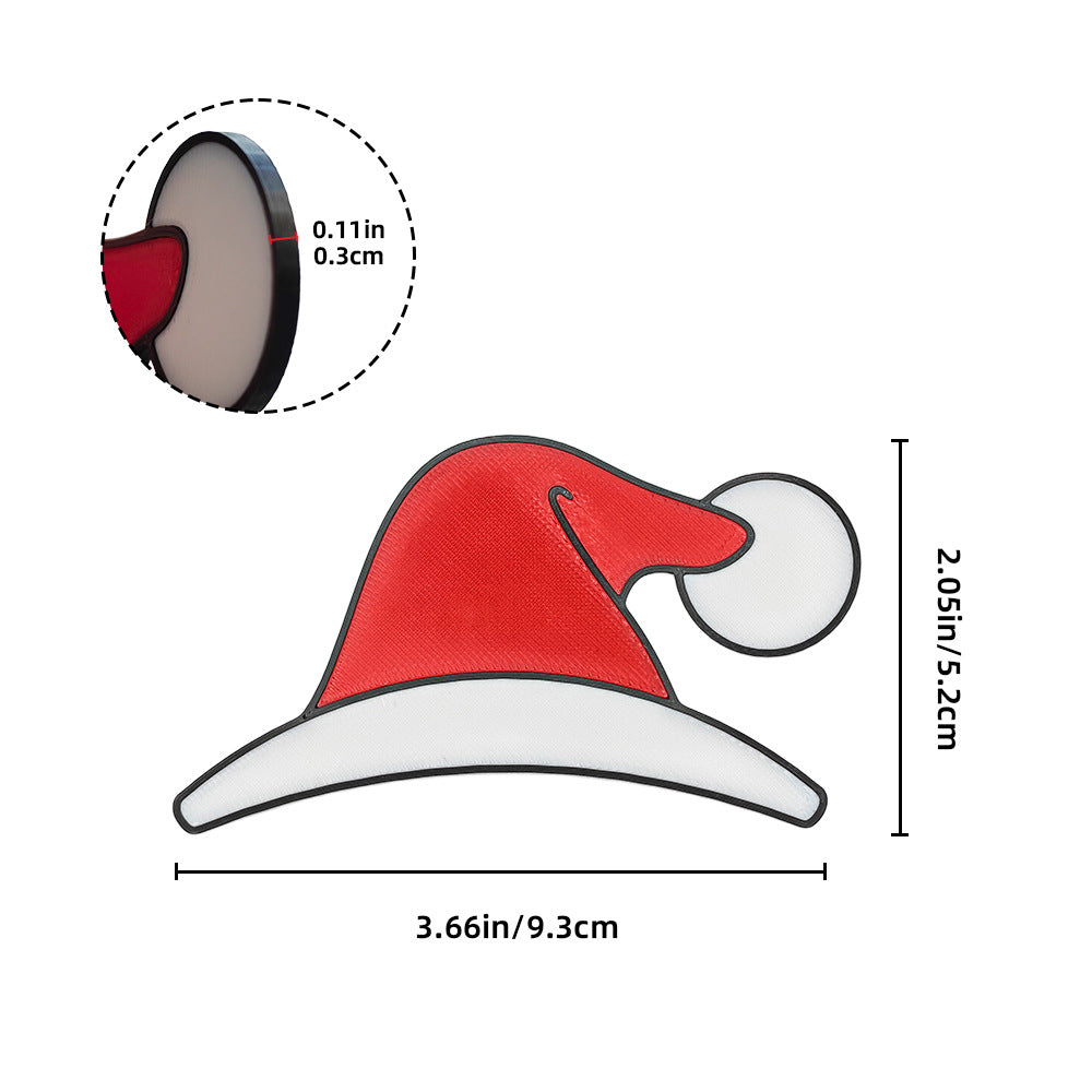 Tesla Santa Hat Car Badge Sticker – Festive Holiday Decoration