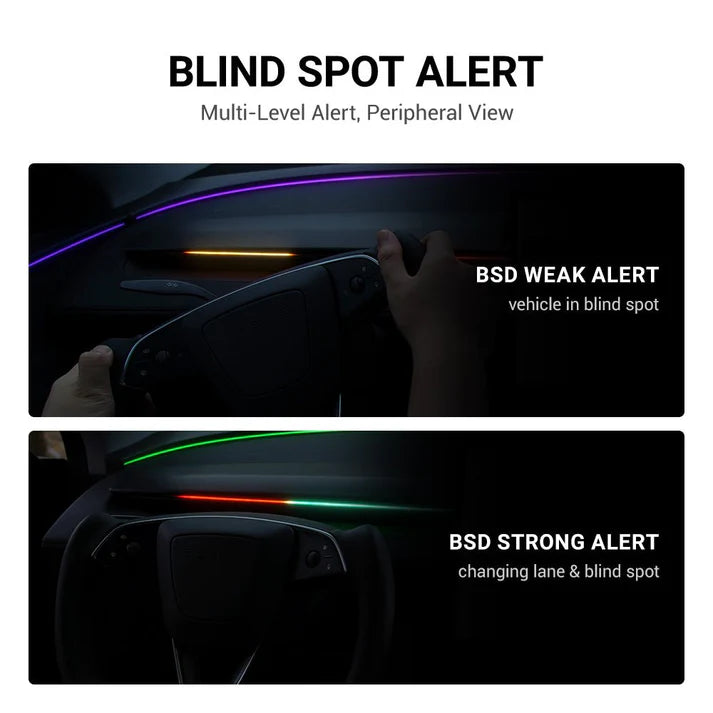 Tesla Model 3 & Model Y Blind Spot Monitor RGB Ambient Lighting (BSD Lane Change Alert)