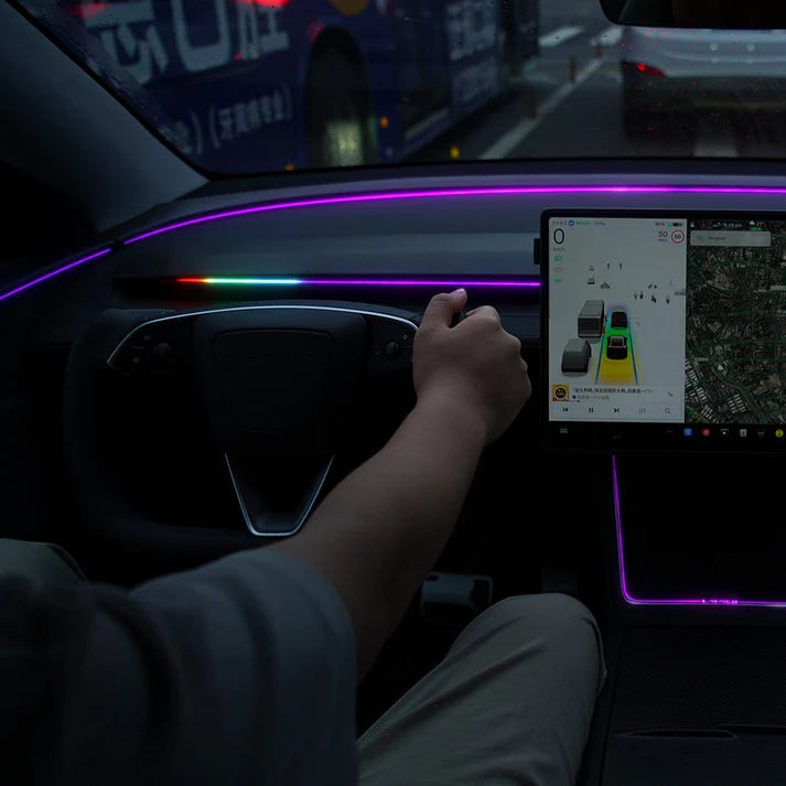 Tesla Model 3 & Model Y Blind Spot Monitor RGB Ambient Lighting (BSD Lane Change Alert)