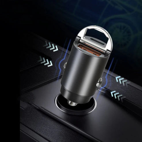 Dual-port fast car charging | PD 3.0 + QC 3.0 | 30W output | Ultra-compact design