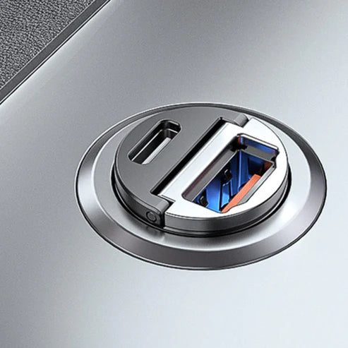 Dual-port fast car charging | PD 3.0 + QC 3.0 | 30W output | Ultra-compact design