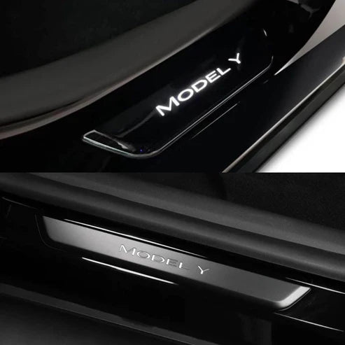 LED illuminated Welcome Pedal Door Sill Protector for Model Y / 3