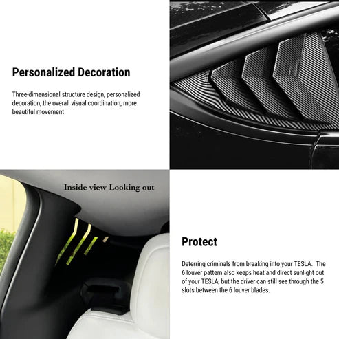 Model Y rear window louver trim | 3 finishes | 2-pack