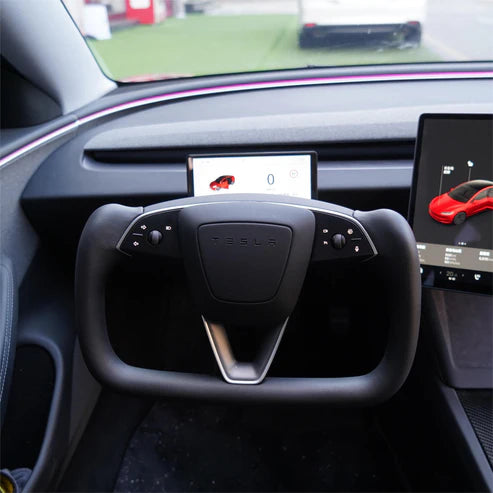 Yoke Steering Wheel for Tesla Model 3 Highland & Model Y Juniper – Flat-Bottom Performance Steering Wheel