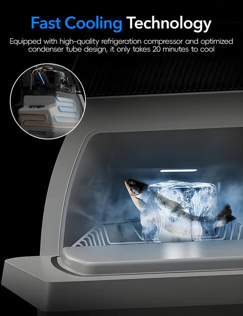 Tesla Model Y Rear Trunk Built-In Car Refrigerator (5-Seater) | 12V Portable Fridge with Digital Control
