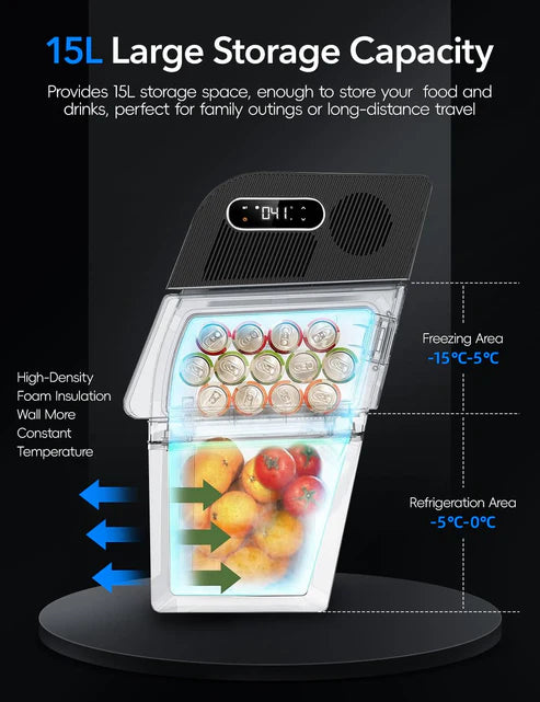 Tesla Model Y Rear Trunk Built-In Car Refrigerator (5-Seater) | 12V Portable Fridge with Digital Control