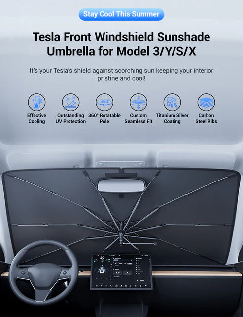 Windshield Sun Shade Umbrella for Tesla Model 3/Y